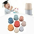 thumbnail image 2 of Vasos coloridos apilables y encajables, 8 piezas. Divertido juguete de aprendizaje de colores, fantásticos juguetes para el baño y la playa., 2 of 6