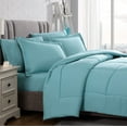 thumbnail image 2 of American Home Collection Comforter Set - Extra Soft Microfiber - 2 Piece Comforter and Pillow Sham Set - Twin/Twin XL, Aqua, 2 of 8