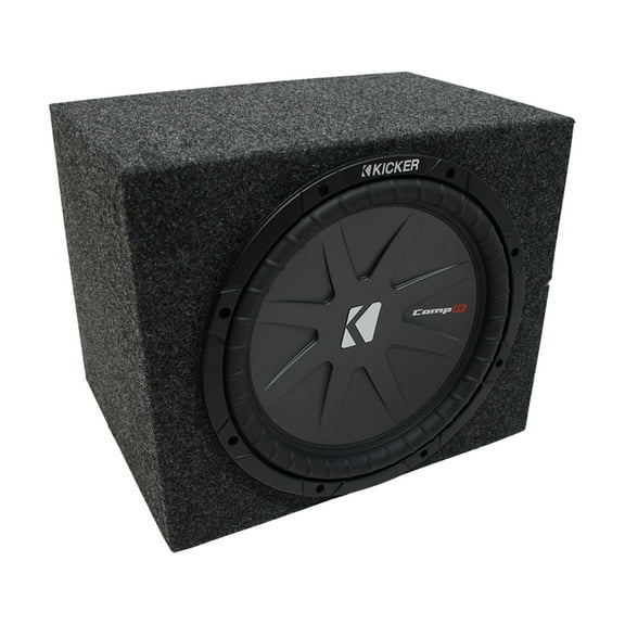 Universal Car Stereo Rearfire Sealed Single 10" Kicker CompR CWR10 Sub Box 2 Ohm