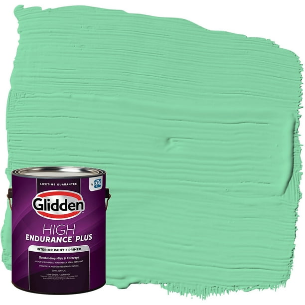 Glidden Hep Interior Paint And Primer Pillow Mint Green 1 Gallon Semi Gloss Com - Mint Color Paint Gloss