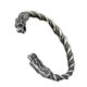 thumbnail image 5 of Brazalete vikingo de alambre trenzado con temática de dragón de acero inoxidable para hombre Brazalete de cabeza de dragón Brazalete trenzado (Plata), 5 of 5
