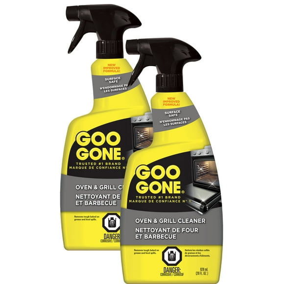Goo Gone Nettoyant et Dégraissant pour Four et Grill - 28 Onces - Lot de 2 - Élimine la Graisse Cuite Tenace et les Déversements Alimentaires, Sûr pour les Surfaces
