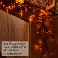 thumbnail image 2 of Guirnalda de Halloween LITBLOOM iluminada con purpurina negra de 6 pies con 48 luces, 2 of 8