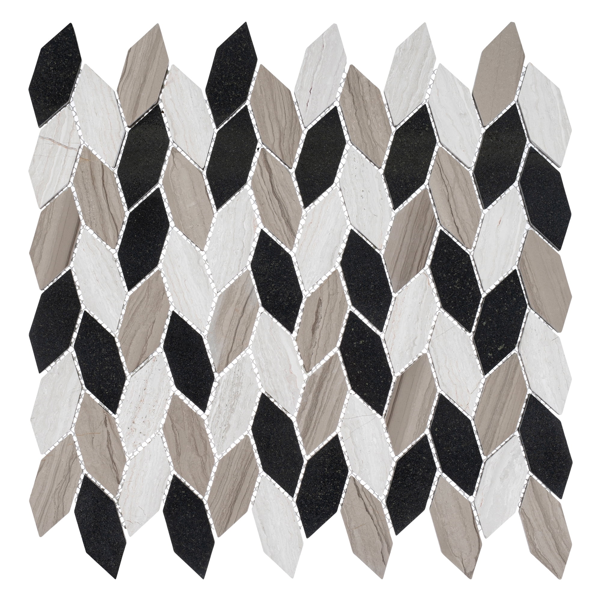Channing Elongated Hex 1" x 2.5" Marble Honeycomb Mosaic Wall & Floor Tile
