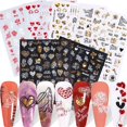 thumbnail image 2 of Valentine's Gift 9 Sheets Self-Adhesive Nail Decals Heart-Shaped Love Nail Art Decors Supplies, 2 of 21