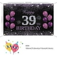 thumbnail image 2 of Happy 39th Birthday Banner, Purple Happy 39th Birthday Party Decorations for Girls, 39 Year Old Birthday Supplies Backdrop Décor, 5.9 X 3.8 Fts, 2 of 10