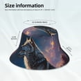 thumbnail image 4 of Daiia Night Sky Wolf Pattern Bucket Hat - Trendy Cotton Sun Hat for Beach, Golf, Fishing - Fun Outdoor Vacation Boonie for Men and Women, 4 of 9