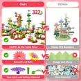 thumbnail image 4 of Flower Building Block Set - 322 PCS Flower Garden Toy Set for Girls, STEM Educational Kids Toys, Brain Development Preschool Kindergarten Toy for Girls 3-8, 4 of 7