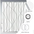thumbnail image 4 of Polyester Shower Curtain Grey and White Striped for Bathroom with Hooks, Extra Long 84 Inches, Weighted Hem, Waterproof Bath Accessories Hotel Style - Machine Washable, 4 of 6
