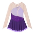 thumbnail image 7 of YONGHS Kids Girls Ice Figure Skating Dress Mesh Long Sleeves Tutu Skirted Leotard, 7 of 7