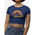 thumbnail image 3 of Quote Believe In Yourself Crop Tee Women's -SelectDesign Designs, 3 of 4