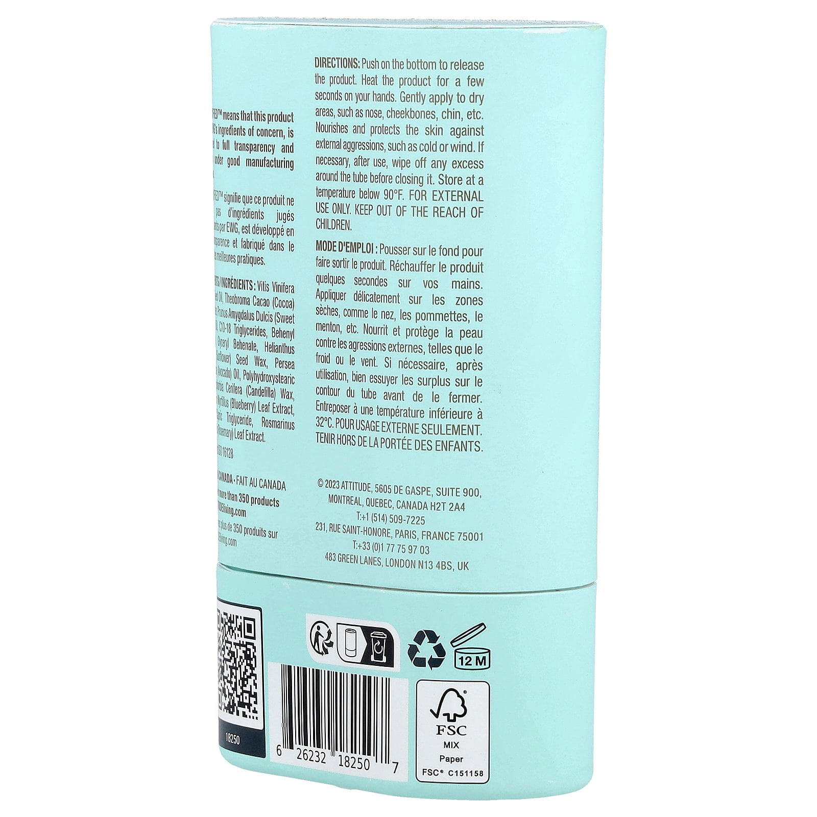 ATTITUDE Baby Leaves™, Face & Body Balm, Unscented, 1 oz. (30 g)