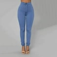 thumbnail image 2 of High Waist Stretch Jeans Slim Pencil Trouser Women Clothing Pants Sexy Women Lady Denim Skinny Pants Blue Size L, 2 of 3