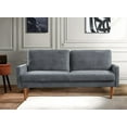 thumbnail image 3 of Xukmct 3 Seater Loveseat Sofa with Wood Legs, Upholstered Velvet Sofa Couch Living Room, Home, Apartment, Office, Gray, 3 of 5