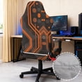 thumbnail image 3 of SCRAWLGOD Cyberpunk Lines Pattern Orange Gray Gaming Chair Cover Set of 4, Breathable Rotating Chair Slipcover Covers with Elastic Bottom Thick Computer Reclining Chair Slipcover with Armrest Cover, 3 of 7