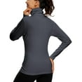 thumbnail image 3 of 3 Pack Turtleneck Long Sleeve Shirts Thermal Underwear for Women Long Johns Winter Clothes Warm Base Layer Tops Black-Black-Grey L, 3 of 7