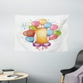 thumbnail image 1 of 1st Birthday Decorations Tapestry, Vintage Theme Kids First Party with Balloons Stars and Dots Image, Wall Hanging for Bedroom Living Room Dorm Decor, 60W X 40L Inches, Multicolor, by Ambesonne, 1 of 2