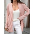 thumbnail image 2 of jinghuiyue Womens Lightweight Cardigans Casual Open Front Long Sleeve Knit Long Cardigan Sweaters with Pockets XXL, 2 of 7