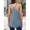 thumbnail image 4 of Mujeres V cuello camisola Top sin mangas encaje ajuste espaguetis correa básica Tank Top para verano, 4 of 7