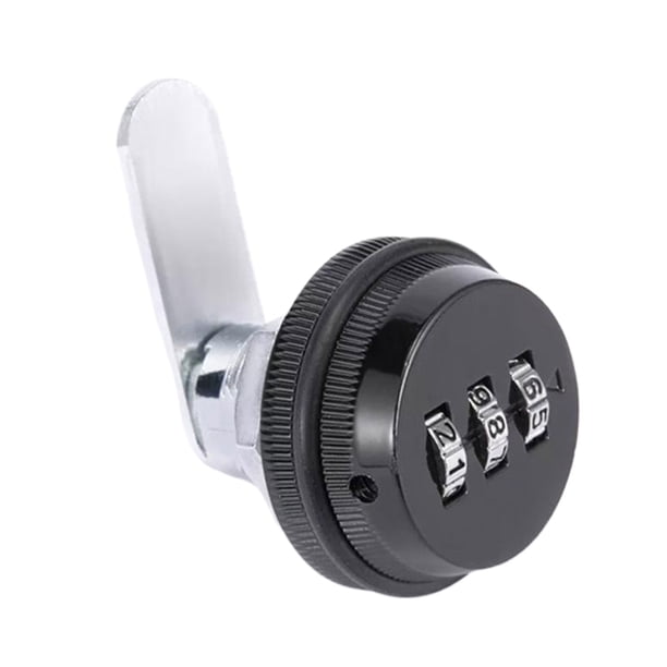 Riwesomey Seguridad confiable con cerradura de leva combinada JZK para gabinetes Cerradura de leva combinada de seguridad plateada Herramientas y ferretería 19X20mm negro