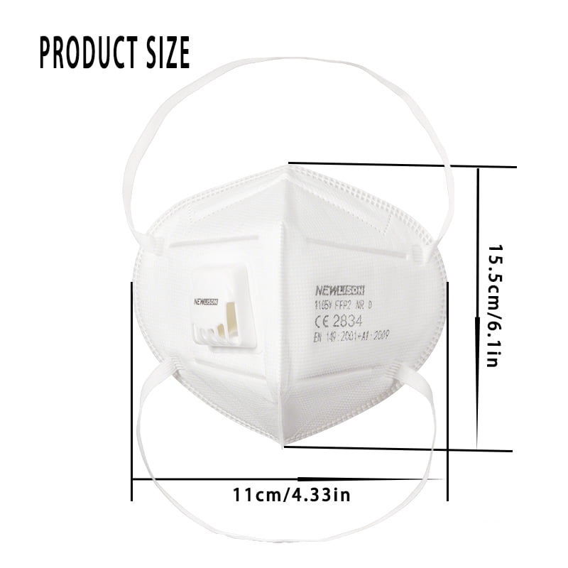 FFP2 Folding Face Masks Disposable Adults - 25 PCS 5 Layer Protection Dust Breathable Comfortable Respirator