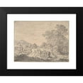 thumbnail image 2 of Pieter de Molijn 24x19 Black Modern Framed Museum Art Print Titled - Figures on a Road (17th Century), 2 of 5