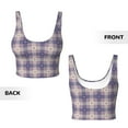 thumbnail image 4 of Yiaed Purple Floral Gingham Check Plaid Print Ladies Waistcoat Women Sports Vest Vest Sports Women Sports Top Yoga Vest for women-Large, 4 of 8
