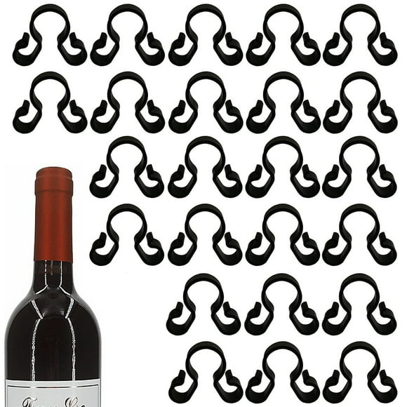 Champagne Bottle Double Holder Clips Set - 24PCS Black Plastic Safety Clips for Candel Birthday Wedding Party Supplies and Sparkler Extensions, Perfect Bottle Service Solution