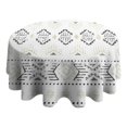 thumbnail image 4 of Round Waterproof Tablecloth 60×60 Inch, Boho Style Reusable Indoor/Outdoor Durable Table Cover for Party Kitchen Dinner Room Decor, 4 of 6