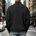 thumbnail image 5 of UDAUDU Men's Full Zipper Cardigan Sweater Casual Stand Collar Cardigan Corduroy Sweatshirt Long Sleeve Sweater Black 2XL, 5 of 7