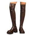 thumbnail image 3 of Fashion Over The Knee Boots Elegant Stretchy Knee High PU Leather Long Boots With Heels for Styles, 3 of 9