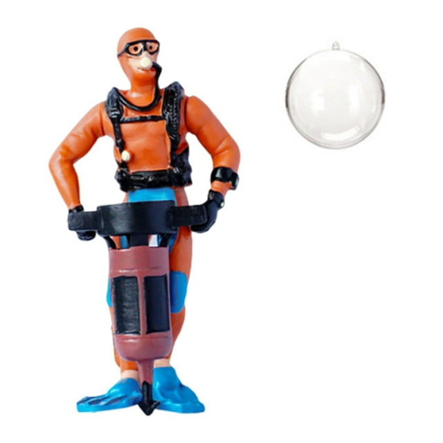 Figura de buzo en miniatura con bola, adorno de juguete, modelo de buceo, figura de buzo, decoración para pecera, colección de acuarios. Naranja 45x4x95cm