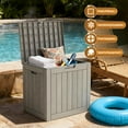 thumbnail image 6 of 31 Gallon Deck Box, Small Outdoor Storage Box Waterproof, Outside Resin Storage Bin for Outdoor Patio Furniture Pillow, Pool Supply, Garden Tool, UV-Resistant and Weatherproof, Greige, 6 of 7
