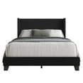 thumbnail image 3 of Home Design Niles Twin Upholstered Panel Bed Frame with Wingback Headboard and Foam-Padded Support, Black, Easy Assembly, 3 of 10