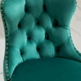 thumbnail image 3 of PORKISS Bar Stools, Velvet Adjustable Swivel Barstools with Back Set of 2, Modern Upholstered Kitchen Island Chairs with Tufted for Home Bar, Green, 3 of 11