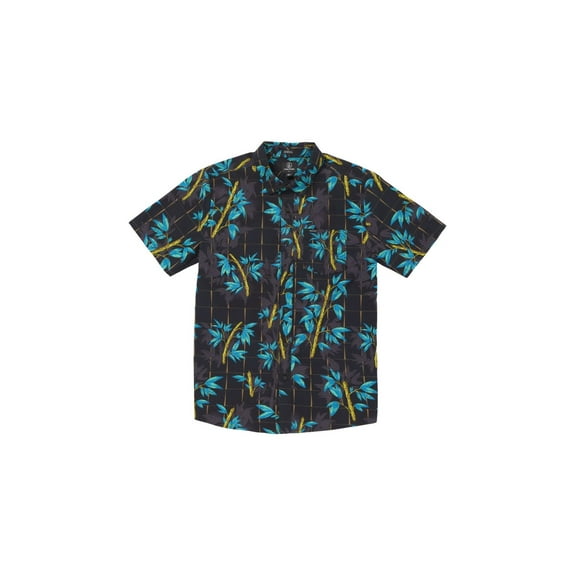 Volcom Mens Classic fit Short Sleeve Button-Up Shirt Small Black Floral