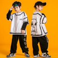thumbnail image 2 of Conjunto de dos piezas de manga larga para niños grandes, con vestuario de actuación infantil, holgado y a la moda., 2 of 6
