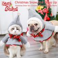 thumbnail image 3 of Lindo disfraz de Navidad para mascotas capa de Navidad rayas rojas y verdes para gatos y perros, 3 of 5