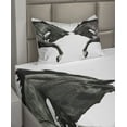 thumbnail image 3 of Ambesonne Vintage Fitted & Top Sheet Set with Sham, Abstract Horse, Brown Sage Green, 3 of 5
