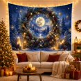 thumbnail image 3 of Winter Forest Wreath with Full Moon and Candles, Serene Magical Fantasy Scene for Nature Lovers, Night Sky Decor, Christmas Gift Tapestry Wall Hanging for Bedroom, Living Room and Dorm, 3 of 7
