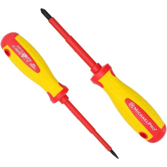 MichaelPro 2-Piece VDE Insulated Electricians Screwdrivers Set