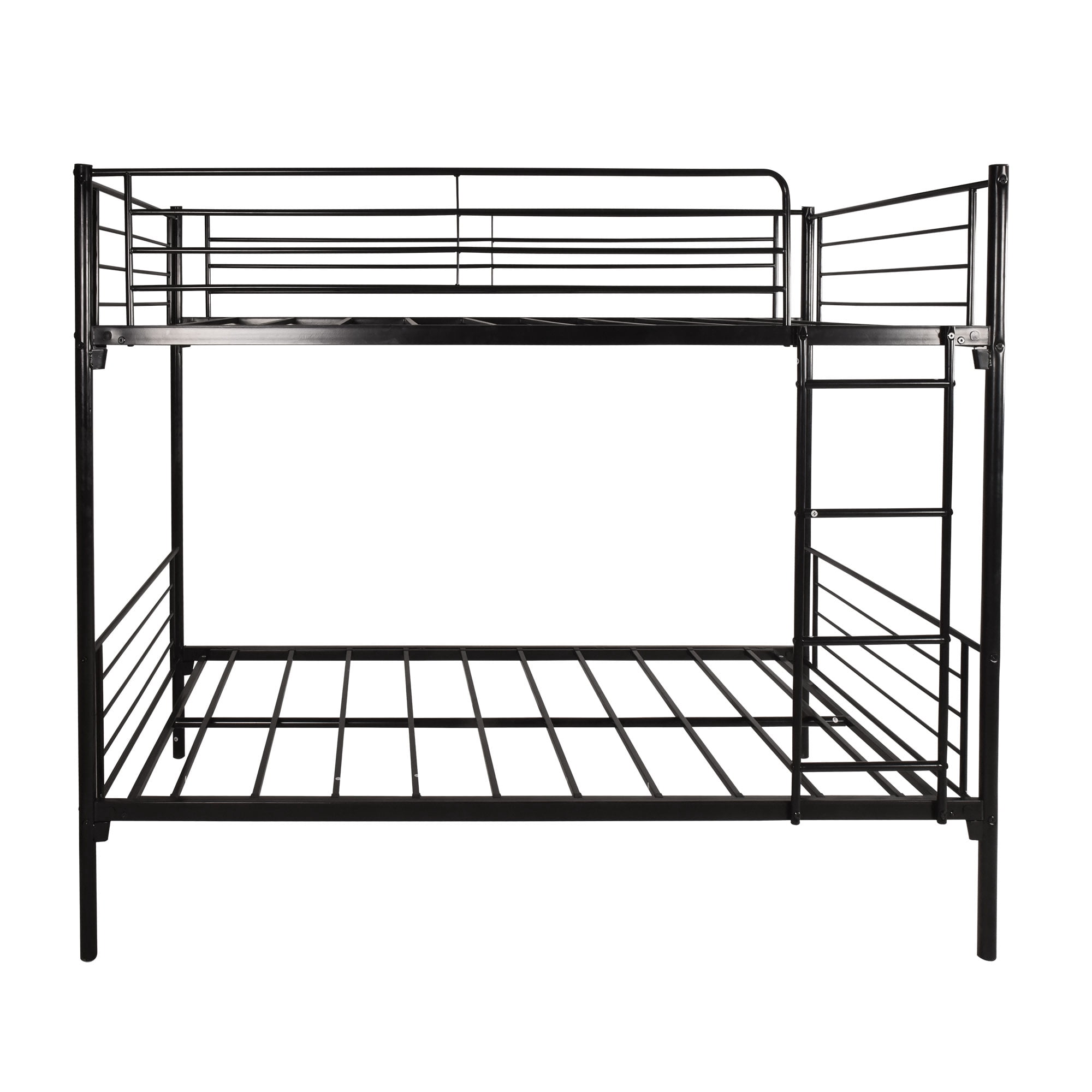 Gewnee Twin over Twin Metal Bunk Bed with Ladder for Kids Adult Children,Black