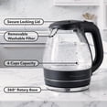 thumbnail image 3 of OVENTE Electric Kettle, 1.5L Borosilicate Glass Countertop Water Heater and Boiler for Coffee or Tea, BPA-Free, Auto Shut-Off, Boil-Dry Protection, Removable and Washable Spout Filter, Black KG83B, 3 of 8