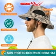 thumbnail image 4 of SUN CUBE Wide Brim Sun Hat Men Women, Mens Fishing Hats Sun UV Protection, Womens Hiking Bucket Hat, Outdoor Summer Safari Beach Boonie, Camping Unisex UPF 50+ Camo Grey, 4 of 7