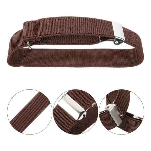 NICEXMAS Sleeve Garters Coffee Polyester Rubber 1 Pair 4.3X0.8X0.4In