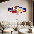 thumbnail image 2 of Elephant Stock Usa And Philippines Flag Wall Art - Horizontal Multi Panel Canvas - Living Room Wall Decor - Flags Multi Panel - Red And Blue Decor - 74" x 34", 2 of 4