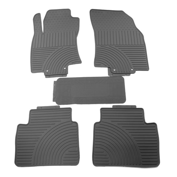 Ikon Motorsports Floor Mats Compatible With 2014-2020 Nissan Rogue, Gray Latex All Weather Car Auto Front Rear Carpets Liner 5PC Set Protector