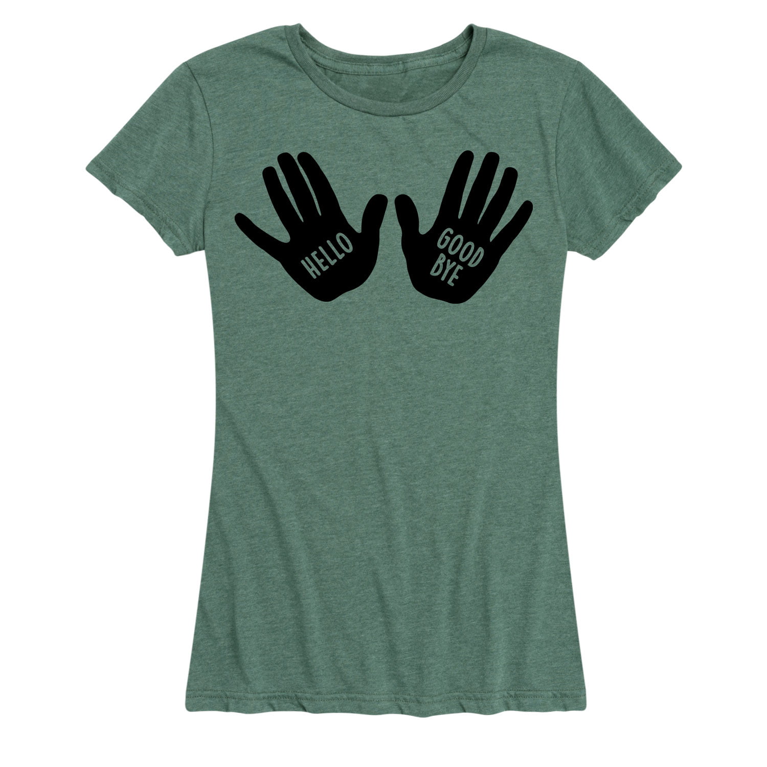 Instant Message Hello Goodbye Hands Women S Short Sleeve Graphic T Shirt Walmart Com Walmart Com