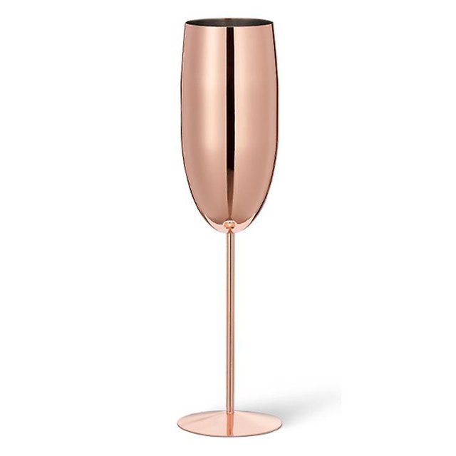 Copas de champán de acero inoxidable grabadas de 200 ml para bodas, fiestas y aniversarios (chapadas en cobre)