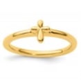 thumbnail image 2 of Auriga Fine Jewelry 925 Sterling Silver Gold-plated Cross Ring for Women Size- 10, 2 of 6